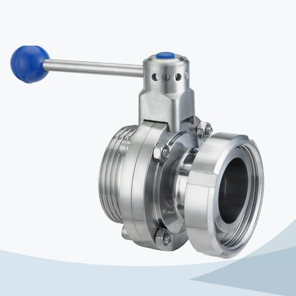 Stainless Steel Food Grade Manual Type FlangeClamped Butterfly Valve