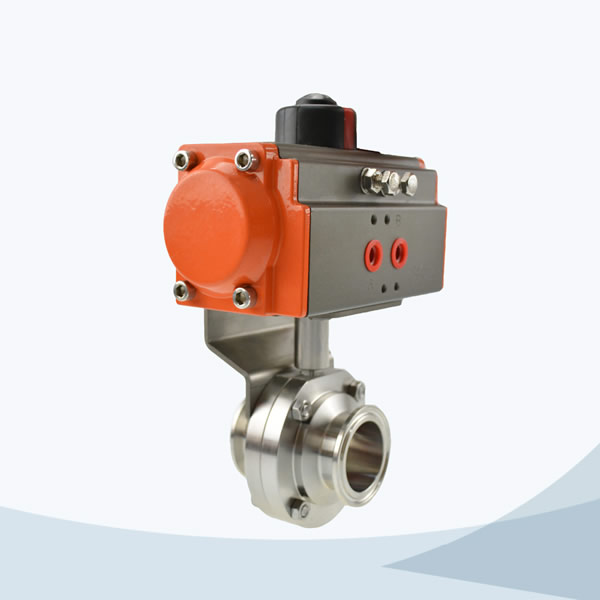 Stainless Steel Hygienic Grade Pneumatic Clamped Butterfly Valve