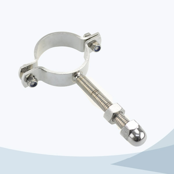 stainless steel food grade round pipe holder with bolt and nut