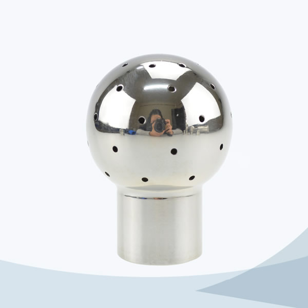 Sanitary welded connection fixed cleaning ball