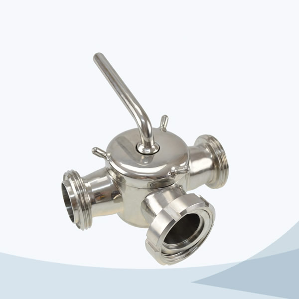 stainless steel sanitary grade 3 way union connection plug valve