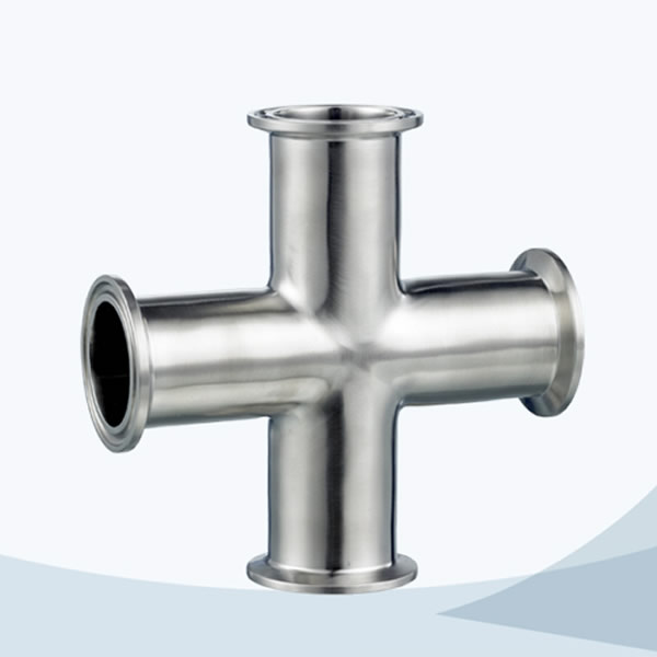 stainless steel food grade 9MP clamped equal cross