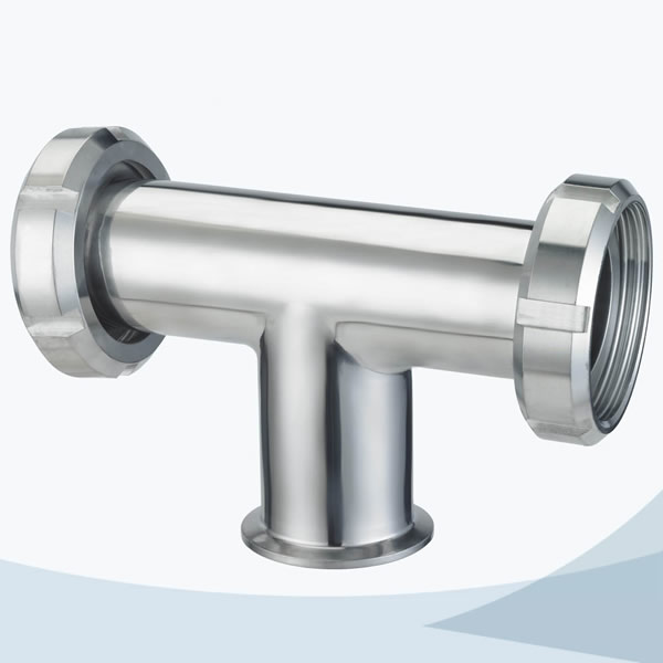 stainless steel hygienic grade male-union type equal tee
