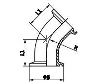45° Clamped Elbow,SMS-2KMP