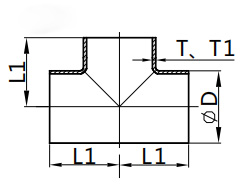 Long welded Tee,SMS-S7W